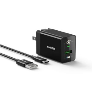 Anker PowerPort+ 1 Quick Charge 3.0 With USB-C Cable 3ft – BLACK
