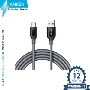 Anker Powerline+ USB C to USB-A 3.0 Cable – 6ft – Grey – A8169HA1